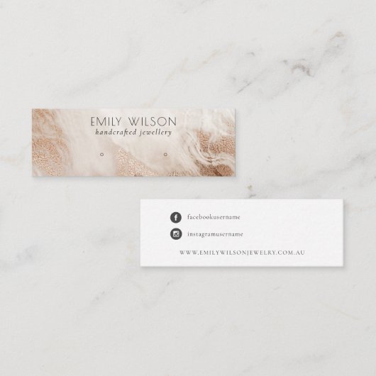 Abstract Goud Agate Textuur Stud Oorsprongsvertoni Mini Visitekaartje (Voorkant / Achterkant)