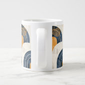 Abstract Goud Blauw en Wit Grote Koffiekop (Achterkant)