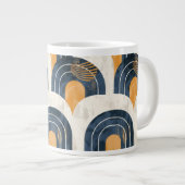 Abstract Goud Blauw en Wit Grote Koffiekop (Voorkant rechts)