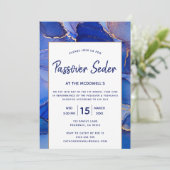 Abstract Goud Blauw Modern Passover Seder Kaart (Staand voorkant)