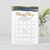 Abstract Goud Blauw vrijgezellenfeest bingo spel k Kaart (Staand voorkant)