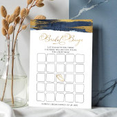 Abstract Goud Blauw vrijgezellenfeest bingo spel k Kaart