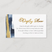 Abstract Goud Blauw Vrijgezellenfeest Display Douc Informatiekaartje (Voorkant)