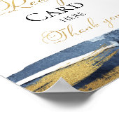 Abstract Goud Blauw Vrijgezellenfeest Recept Kaart Poster (Hoek)