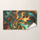 Abstract Goud Blauwgroen Sinaasappel Vlammen, Bad Handdoek (Handdoek)