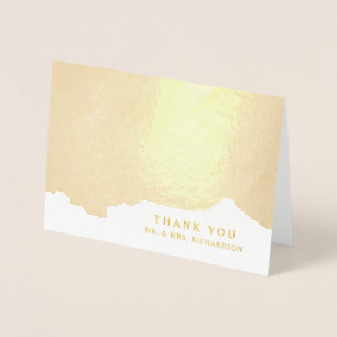 Abstract goud   Elegant dank u Folie Kaarten