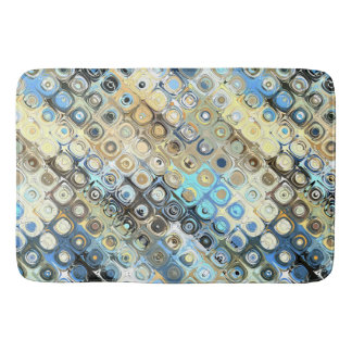 Abstract goud- en blauw patroon badmat
