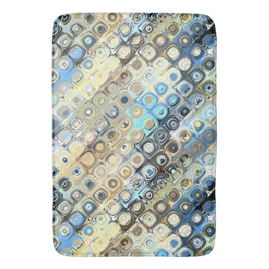 Abstract goud- en blauw patroon badmat (Voorkant Verticaal)