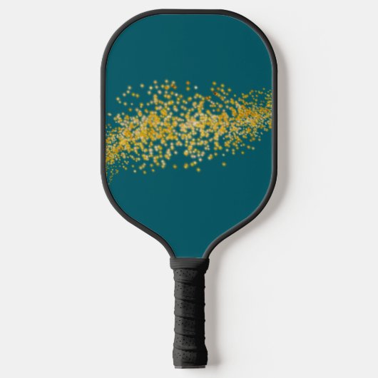 Abstract goud en Blauwgroen Pickleball Paddle (Voorkant)