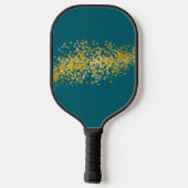Abstract goud en Blauwgroen Pickleball Paddle (Achterkant)