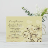 Abstract goud en bruin na huwelijksfeest kaart (Staand voorkant)