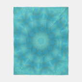 Abstract Goud en Helderblauw Kaleidoscoop Fleece Deken (Voorkant)