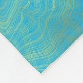 Abstract Goud en Helderblauw Kaleidoscoop Fleece Deken (Hoek)