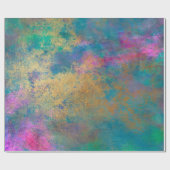 Abstract goud en roze op blauw cadeaupapier (Vlak)