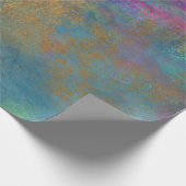 Abstract goud en roze op blauw cadeaupapier (Hoek)