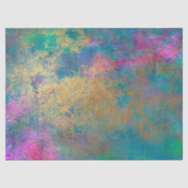 Abstract goud en roze op blauwe ontkoppeling tissuepapier
