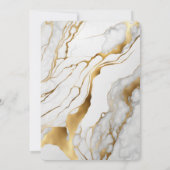 Abstract Goud en Wit Marmeren Bruiloft Uitnodigen Kaart (Achterkant)