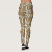 abstract goud- en wit patroon leggings (Achterkant)