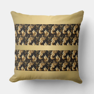 Abstract Goud en Zwart Kussen