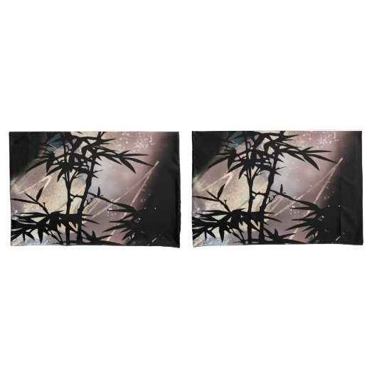 Abstract goud en zwart met Bamboe-Kussensloop Kussensloop (Voorkant-Set)