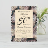 Abstract goud en zwart met veren 50e verjaardag kaart (Staand voorkant)