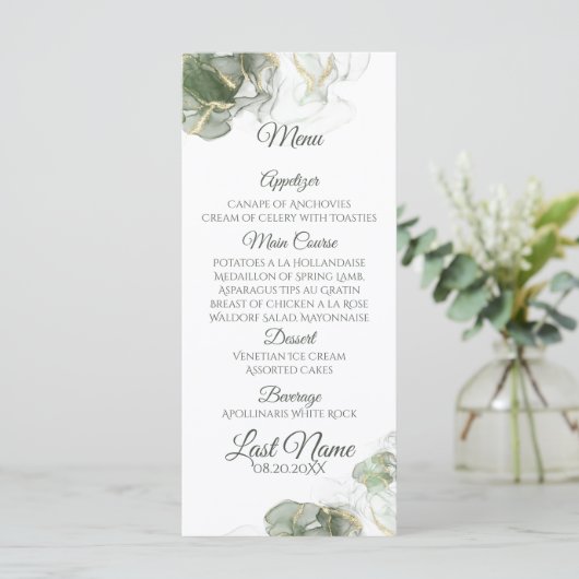 Abstract Goud Gedempt Sage Groen (Staand voorkant)