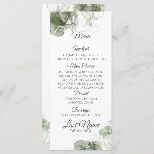 Abstract Goud Gedempt Sage Groen (Voorkant / Achterkant)