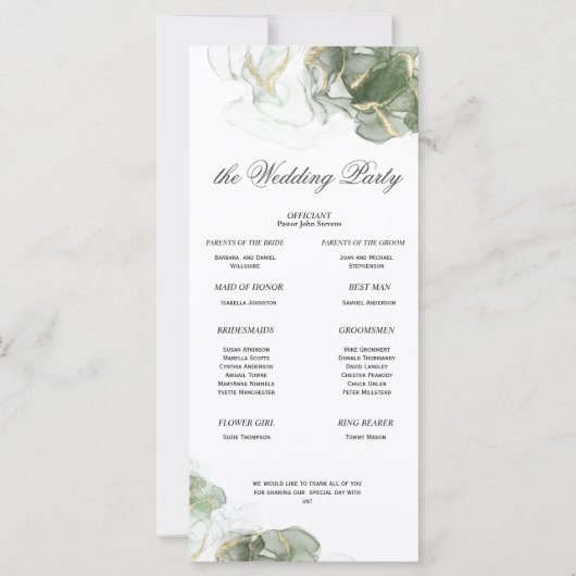 Abstract Goud Gedempt Sage Groen (Achterkant)