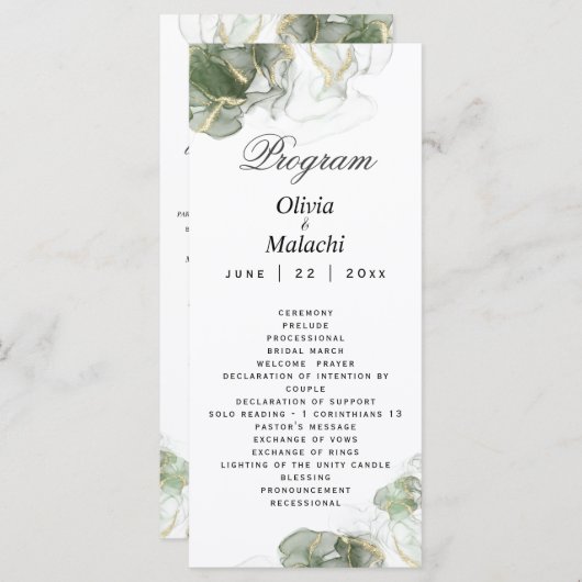 Abstract Goud Gedempt Sage Groen (Voorkant / Achterkant)