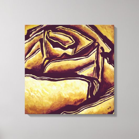 Abstract Goud Geel Rose Art Modern Home Decor Canvas Afdruk (Voorkant)