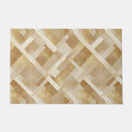 Abstract Goud Geometrisch Patroon met Metallic Deurmat