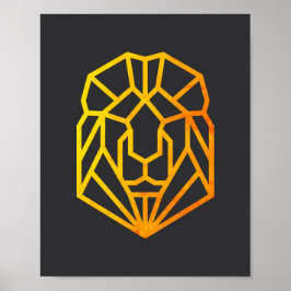abstract goud geometrische leeuwenkunst poster