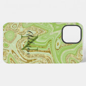 Abstract Goud Glitter Groen Chic Stijlvol iPhone Hoesje (Achterkant horizontaal)