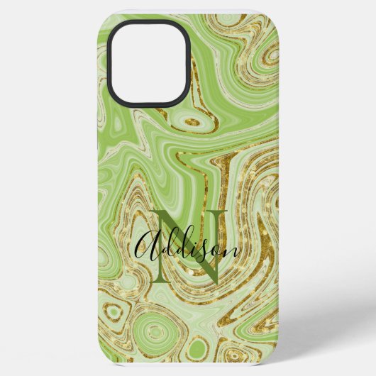 Abstract Goud Glitter Groen Chic Stijlvol iPhone Hoesje (Achterkant)