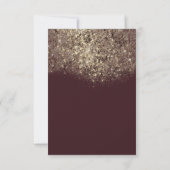 Abstract Goud Glitterend Glanzend Bourgondië Typog Kaart (Achterkant)