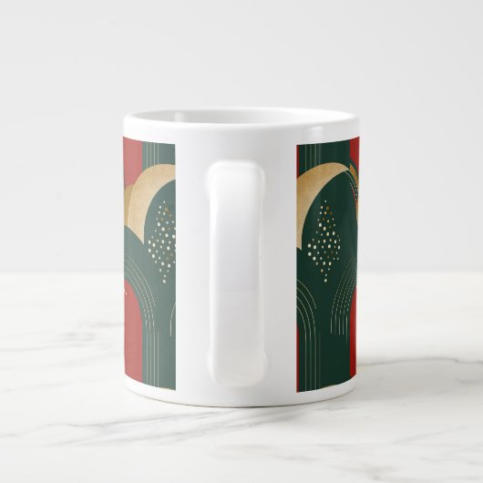 Abstract Goud Groen Rood Grote Koffiekop (Achterkant)