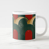 Abstract Goud Groen Rood Grote Koffiekop (Rechts)