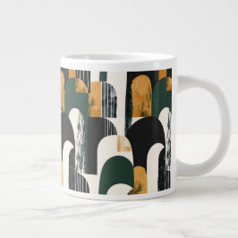 Abstract Goud Groen Zwart-Wit Grote Koffiekop