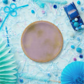 Abstract Goud Lila Paarse Glas Party VIP Papieren Bordje (Feest)