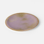 Abstract Goud Lila Paarse Glas Party VIP Papieren Bordje (Gekanteld)