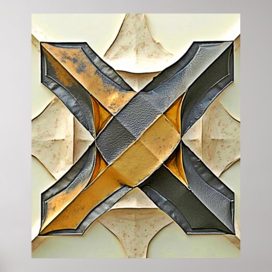 Abstract goud metaal ontwerp poster (Voorkant)