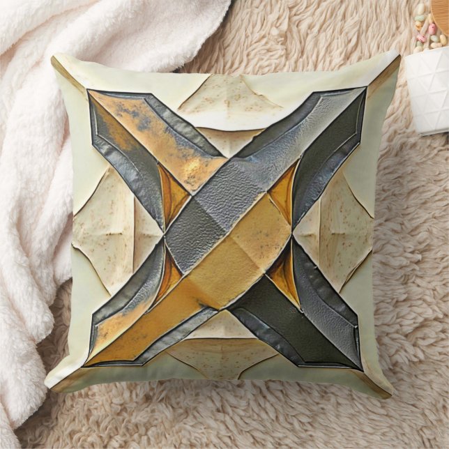 Abstract goud metaalontwerp kussen (Deken)