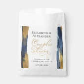 Abstract Goud Navy Blue Couples Shower Dank u Bedankzakje (Voorkant)