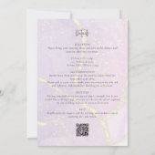 Abstract Goud Paarse Unieke Alles in Een QR Huweli Kaart (Achterkant)