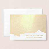 Abstract goud | Prettige feestdagen Elegant met fo Folie Kaarten (Voorkant met envelop)