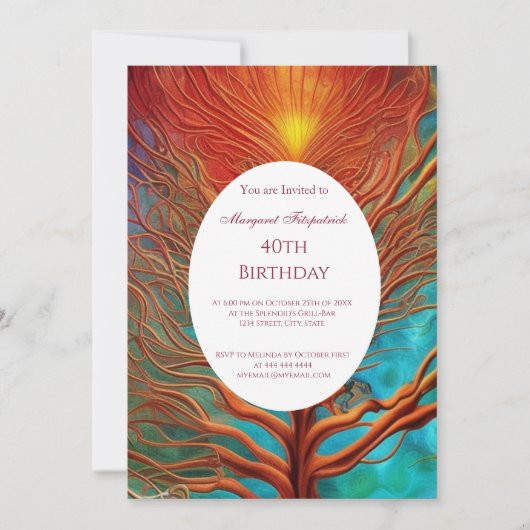 Abstract goud rood blauwgroen elke leeftijd kaart (Voorkant)