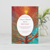 Abstract goud rood blauwgroen elke leeftijd kaart (Staand voorkant)