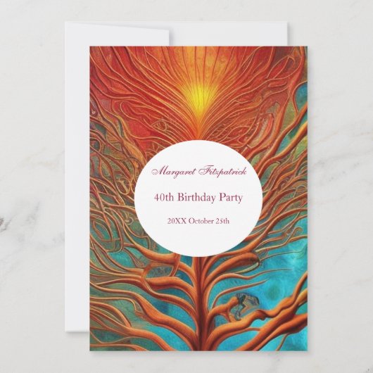 Abstract goud rood blauwgroen elke leeftijd kaart (Achterkant)