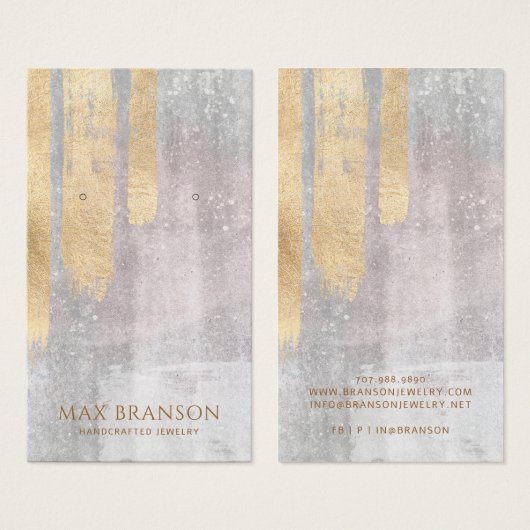 Abstract Goud Roze Oorbel Sieraden Display Kaarten Visitekaartje (Voorkant /achterkant)