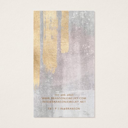 Abstract Goud Roze Oorbel Sieraden Display Kaarten Visitekaartje (Achterkant)